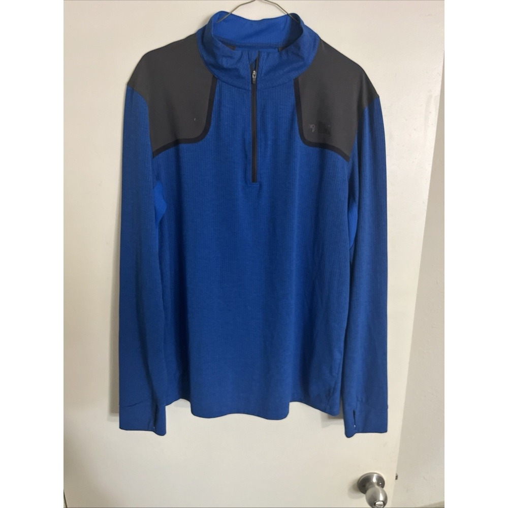 The North Face Sweatshirt Mens Large Blue Flash Dry 1/4 Quarter Zip Pullover